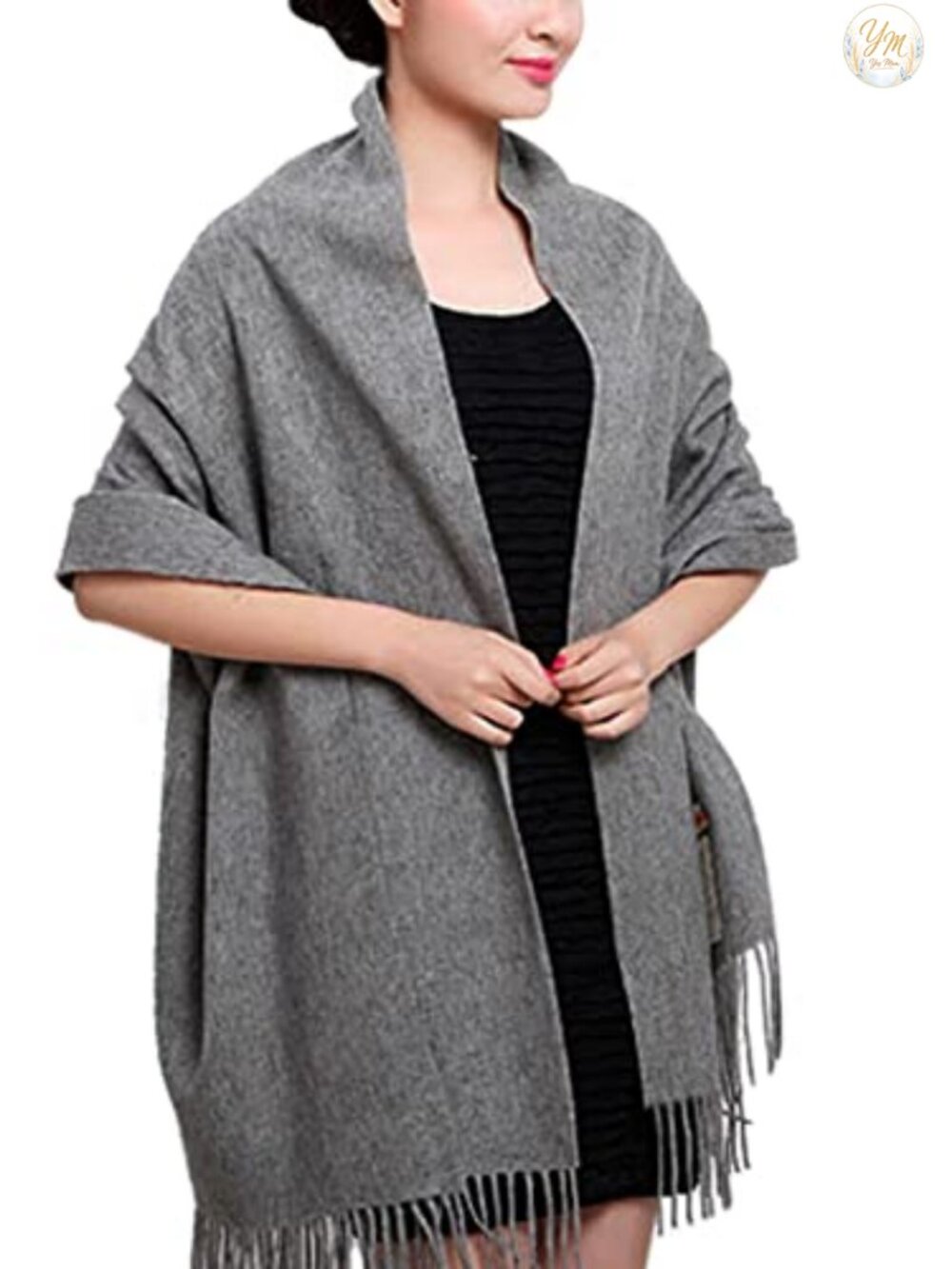 Wool Pashmina Shawl Thick Travel Blanket Scarf Winter Wrap Women
